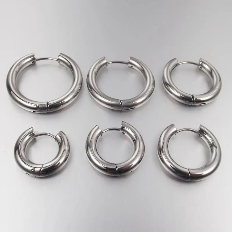 Серьги-кольца из нержавеющей стали, толщиной 4 мм, 2 шт.