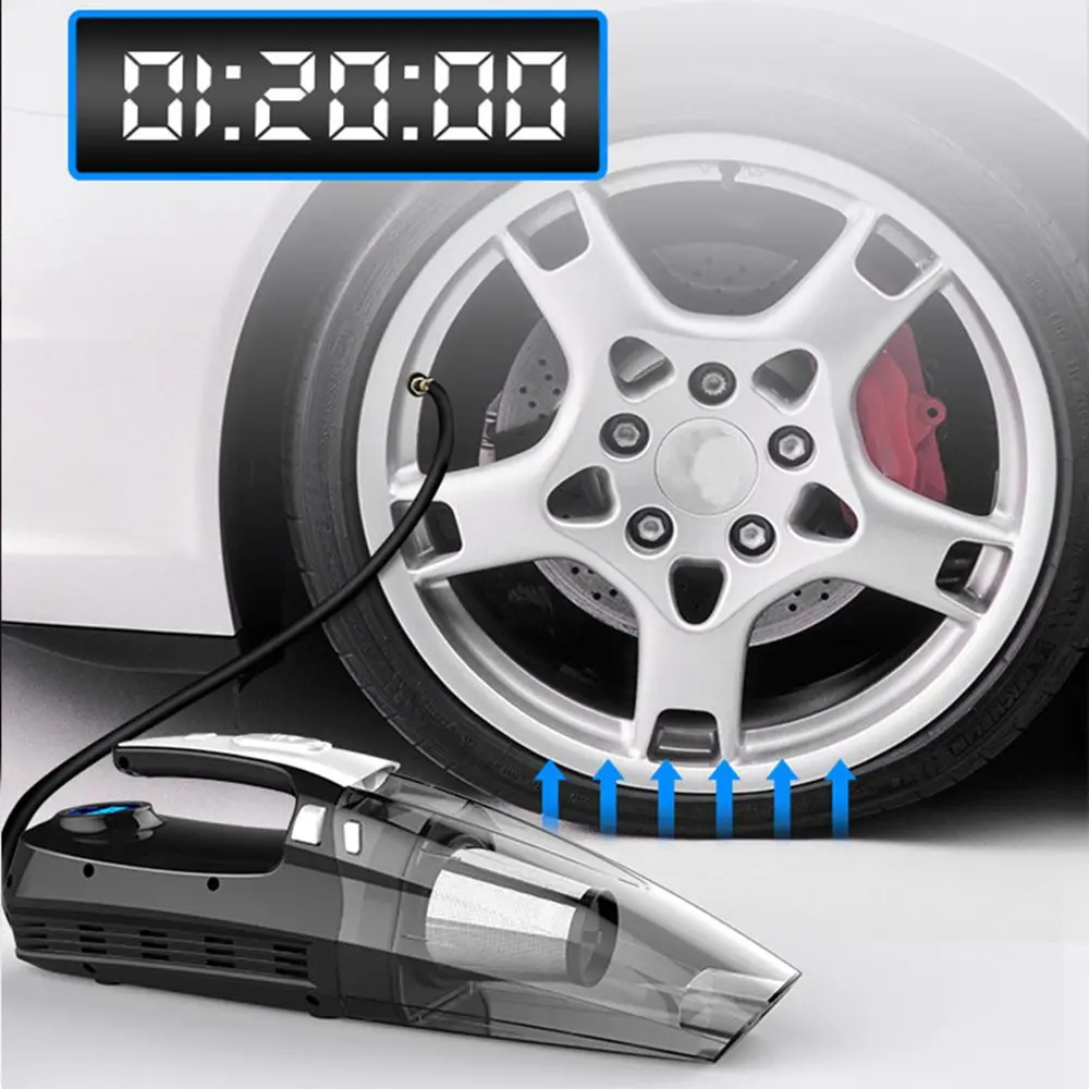 barato 4 Em 1 Aspirador De Pó Multifuncional Bomba Inflável 120w? Com Display Digital Portátil Uso Duplo Compressor De Ar Automático