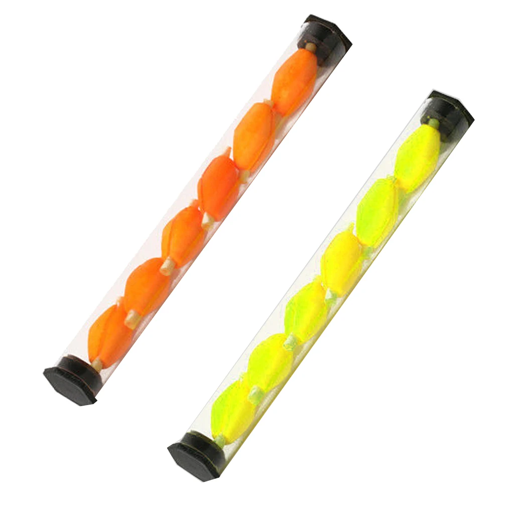 2x трубка (6 шт.) поплавок индикатор удара Летающая Рыбалка оранжевый желтый