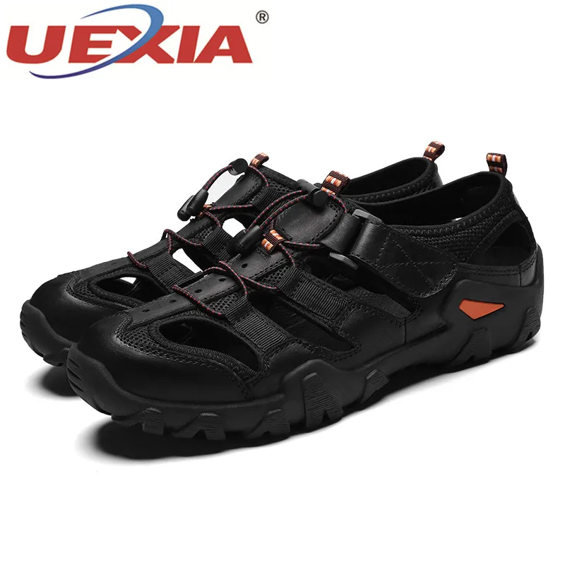 Мужские уличные кроссовки UEXIA повседневные кожаные Нескользящие пляжные