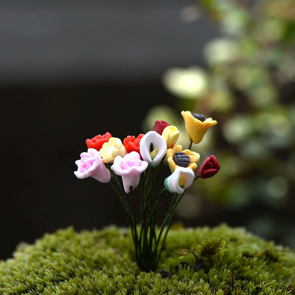 

1Pc Fairy Garden Miniature Flowers Figurine Mini Plant Flowers Pot Micro Landscape Moss Succulent Decor