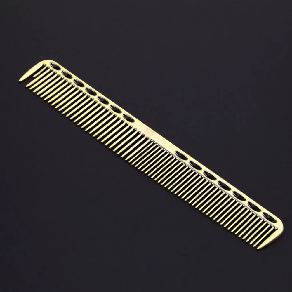 Professional Aluminum Metal Cutting Comb Hair Hairdressing Barbers Salon Heat Resistant Antistatic Combs Hairbrush | Красота и