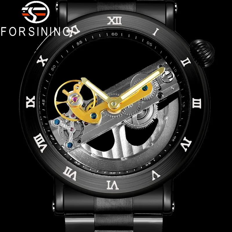 Автоматические механические мужские наручные часы FORSINING военные спортивные