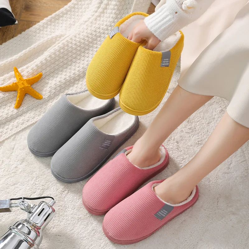 

Colors 2021 Women Winter Home Slippers Cartoon Cat Shoes Non-slip Soft Winter Warm House Slippers Indoor Bedroom Lovers Couples