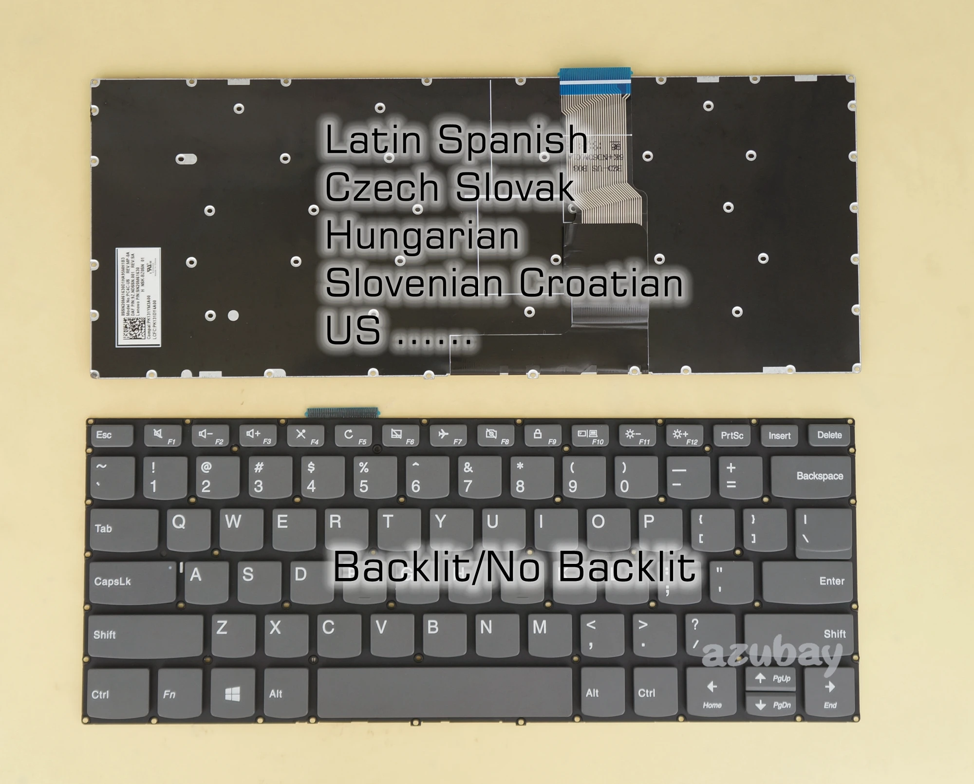 

US LA Spanish Czech Slovak SV Hungarian Keyboard For Lenovo Yoga 520-14IKB 720-15IKB PC4CB-US PC4C-US PC4C-SP PD4CB-LSP PC4C-LSP