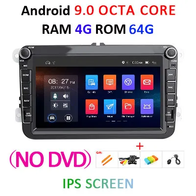Ips DSP Android 9,0 64G 2 DIN dvd-плеер для сиденья Altea Leon Фольксваген Толедо Passat b6 V6 B7 POLO golf 5 6 touran TIGUAN SAGITAR gps - Цвет: 4G 64G-NO DVD