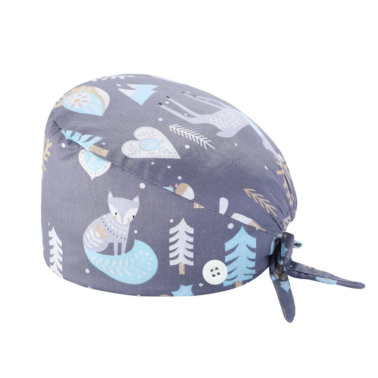 1pc New Scrub Working Hat Floral Bouffant Sanitary Cap With Sweatband Cartoon Printing Nursing Caps Adjustable#Y30 | Тематическая