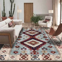 mediterranean rug style retro blue geometric ethnic style carpet kitchen bathroom floor mat living room bedroom bed blanket
