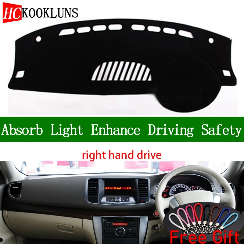 

Для Nissan Teana J32 2008 2009 2010 2011 2012 правым приборной панели крышка наклейки для автомобиля тире коврик ковер аксессуары для интерьера