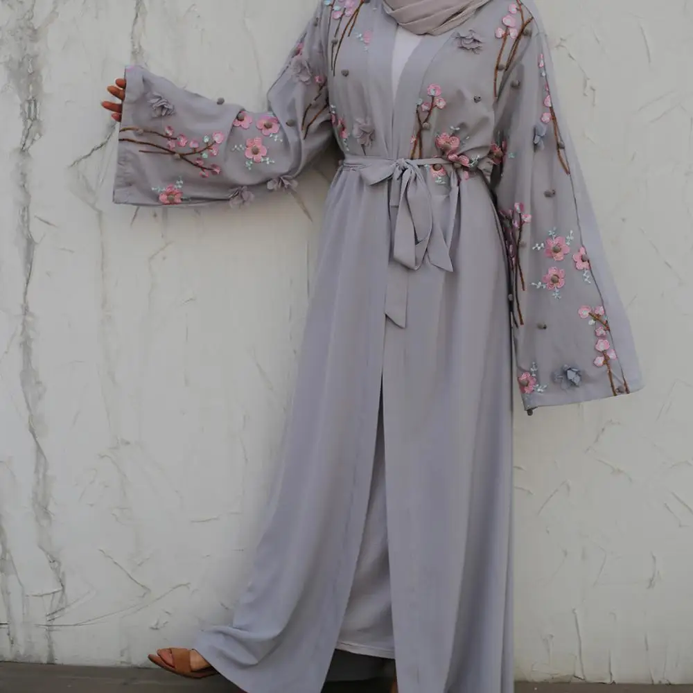 Абая Мода Дубай кафтан арабский ислам Женский Длинный Цветочный мусульманский