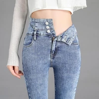 high waist stretchable pencil jeans for women summer autumn streetwear skinny long denim pants lady casual jeans denim trousers