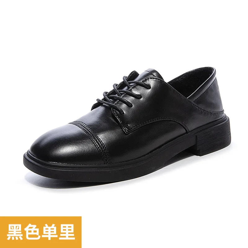 

Shoes Casual Female Sneakers 2021 Fashion Women's Black Flats Oxfords British Style Round Toe Ladies' Footwear Loafers With Fur