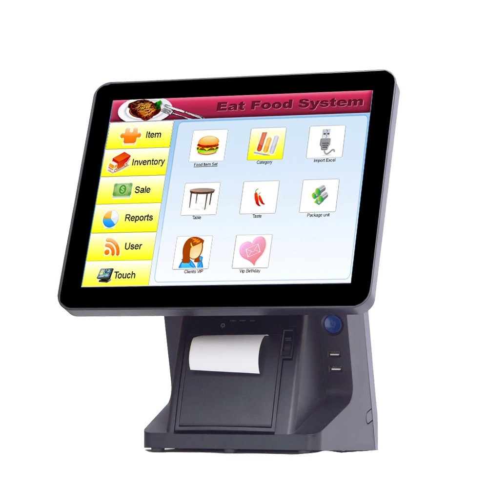 

POS terminal high quality pos point of sale system 15'' Capacitive Touch Screen Display POS hardware PC EPOS Cash register