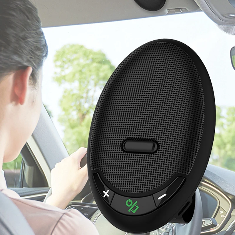 

Car Handsfree Bluetooth Car Kit, Bluetooth 5.0 Adapter Auto Wireless Audio Speaker MP3 Music Player Built-in Microphone