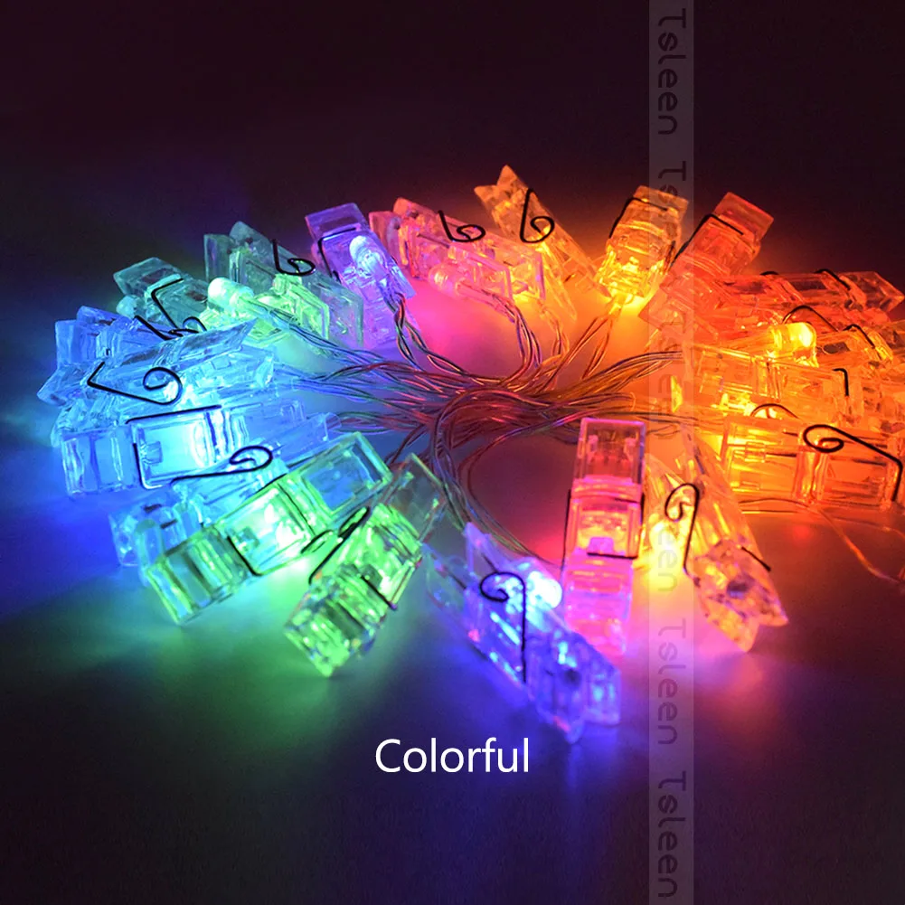 

2m 4m LED Photo Clip String Lights Holder Fairy Lights for Hanging Photos Pictures Cards Memos RGB Warm White Decoration Light