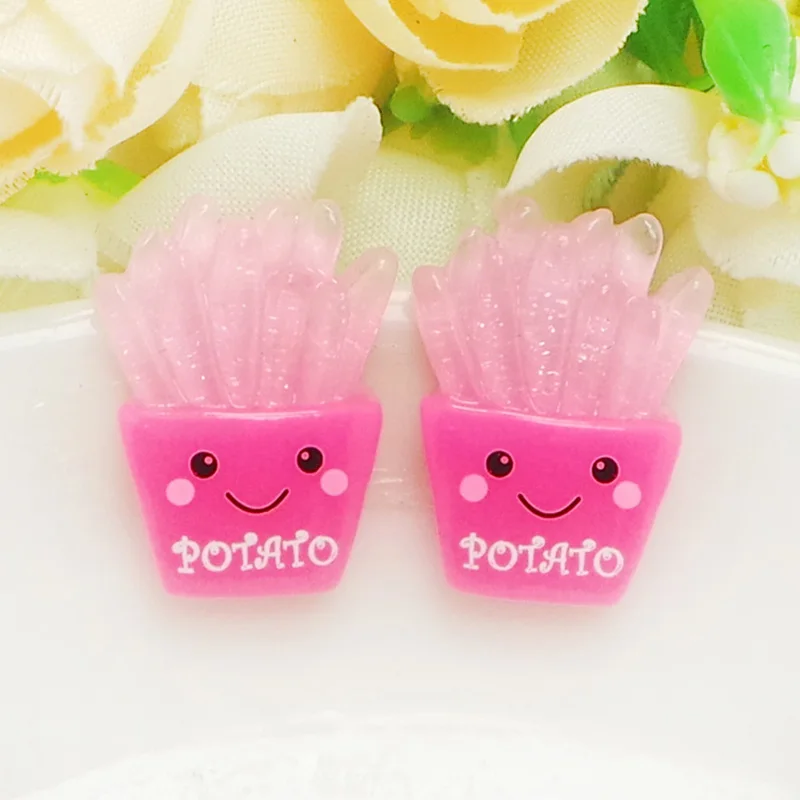 100pcs/lot Glitter French Resin Cabochon Flatback Miniature Simulation Fake Food DIY Scrapbooking Embellishment Decoration Craft | Дом и сад