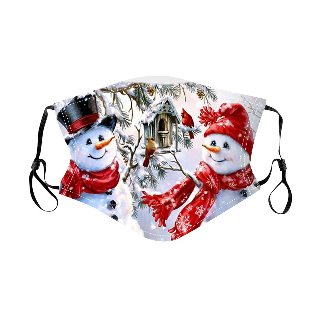 Моющиеся тканевые маски 5 штук Рождественский Санта-Клаус 3d принт аниме рот