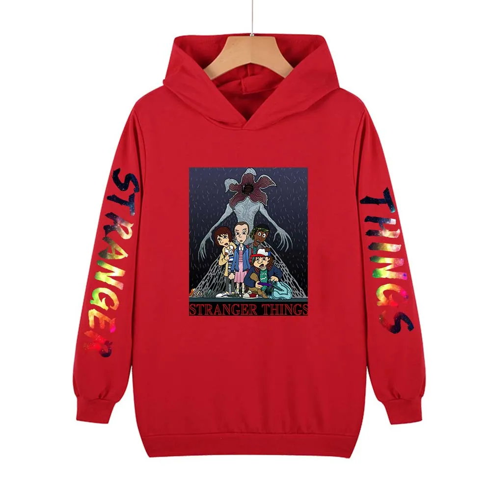 

Толстовка детская с длинным рукавом, свитшот с надписью «очень странные дела», худи для девочек-подростков, детская одежда