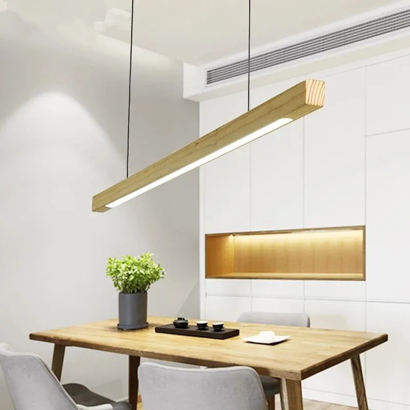 Wooden 220V LED Pendant Lights For Dining Wood Office Lamp Nordic Hanging Light Kitchen Lighting Fixtures | Лампы и освещение