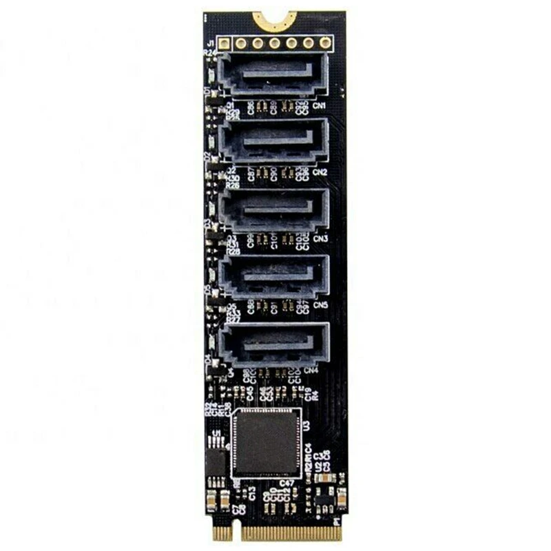 адаптер pcie x2 m 2 key m на 5 портов sata 30 карт