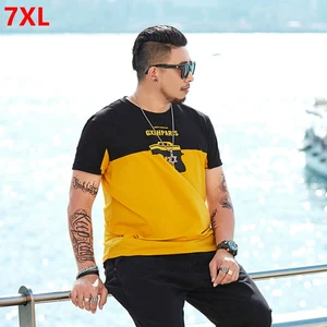 Футболка мужская оверсайз с круглым вырезом, свободная рубашка с коротким рукавом, с забавным принтом, 6XXXXL, летняя