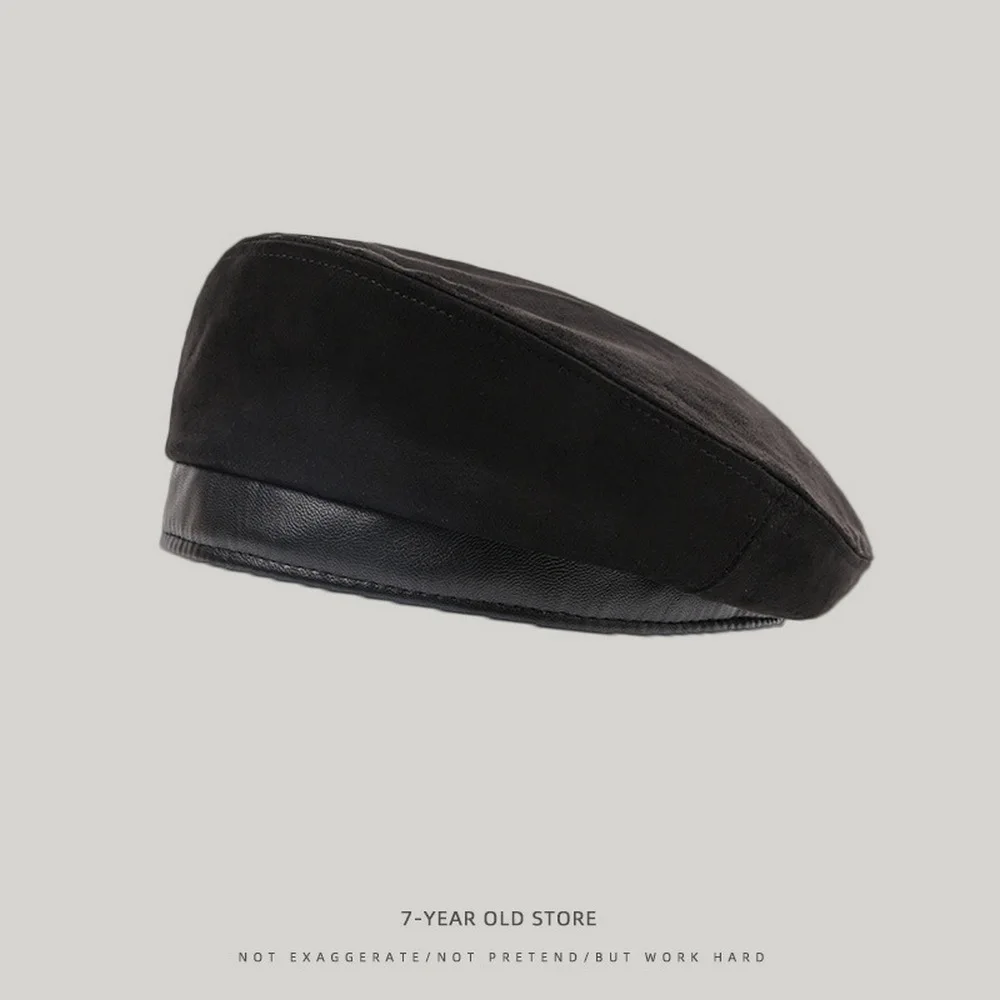 

Four Seasons Women Berets Female Caps Retro Painter Style Suede Color Matching Outdoor Street Fashion