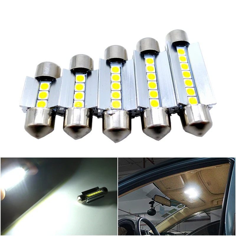 

2x 28mm 31mm 36mm 39mm 41mm C5W C10W 3030 LED CANBUS Car Festoon Light Auto Interior Dome Lamp Reading Bulb 6000K White