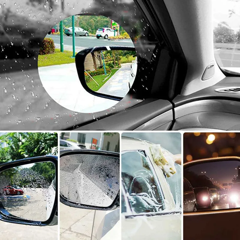 

6Pcs Car Rearview Side Glass Rainproof Waterproof Mirror Film Side Window Clear Anti Fog Rain Membrane Parts
