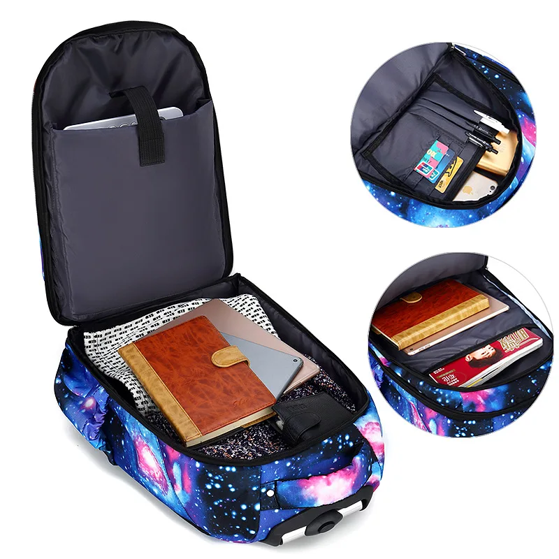 Student trolley suitcase bag Shoulder travel backpack middle school students drag rod bag schoolboy 18 inch luggage trolley bag (art.: 3920cbbaebd54) - 3920cbbaebd54