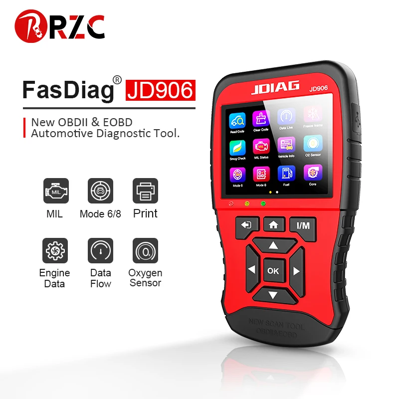 OBD2 считыватель кодов JDiag JD906 расширенный режим 6 8 неисправностей двигателя для