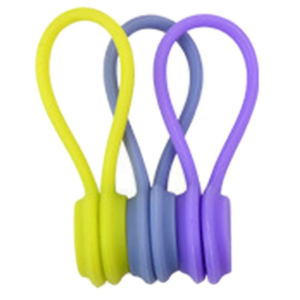 Green gray purple 3 шт. Магнитный адсорбционный кабель намотки мягкий силиконовый наушник держатель для хранения зажим для iPhone кабель для передачи данных Шнур органайзера стенд - Цвет: Green gray purple