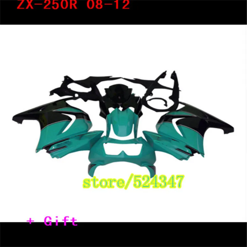 

Комплект обтекателей из АБС-пластика для Kawasaki Ninja 250R 2008 - 2013 2014 EX250 08 09 10-13 14 ZX250R, все глянцевые синие Черные обтекатели