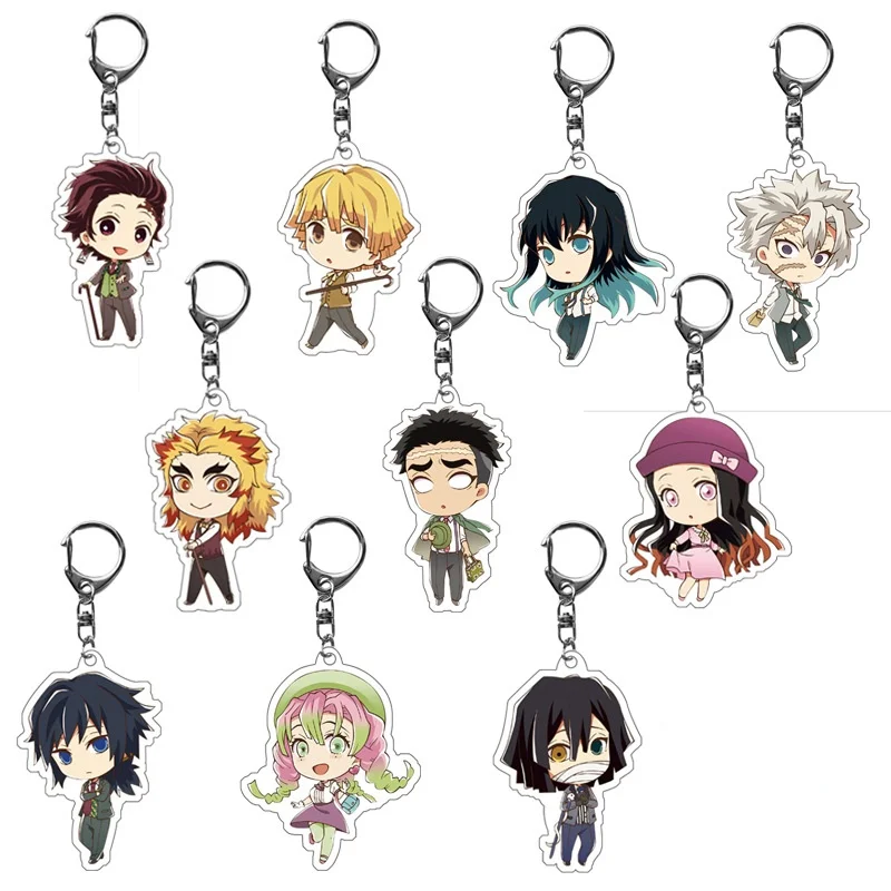 

The Disastrous Life of Anime Demon Slayer Keychain Transparent Double-sided Pendant Acrylic Key Ring Holder Bag Charm Teens Gift