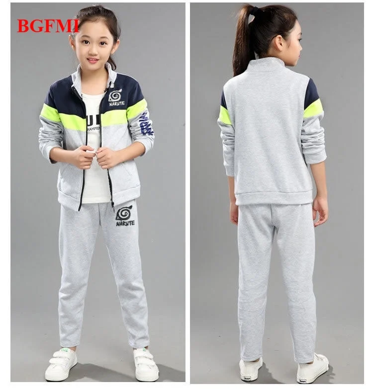 

Kids Boys Girls 2pc Plus Velvet Clothes Set Patchwork Zipper Jacket Coat + Trousers for 3-11yrs Teens Boy Sport Clothing Suits