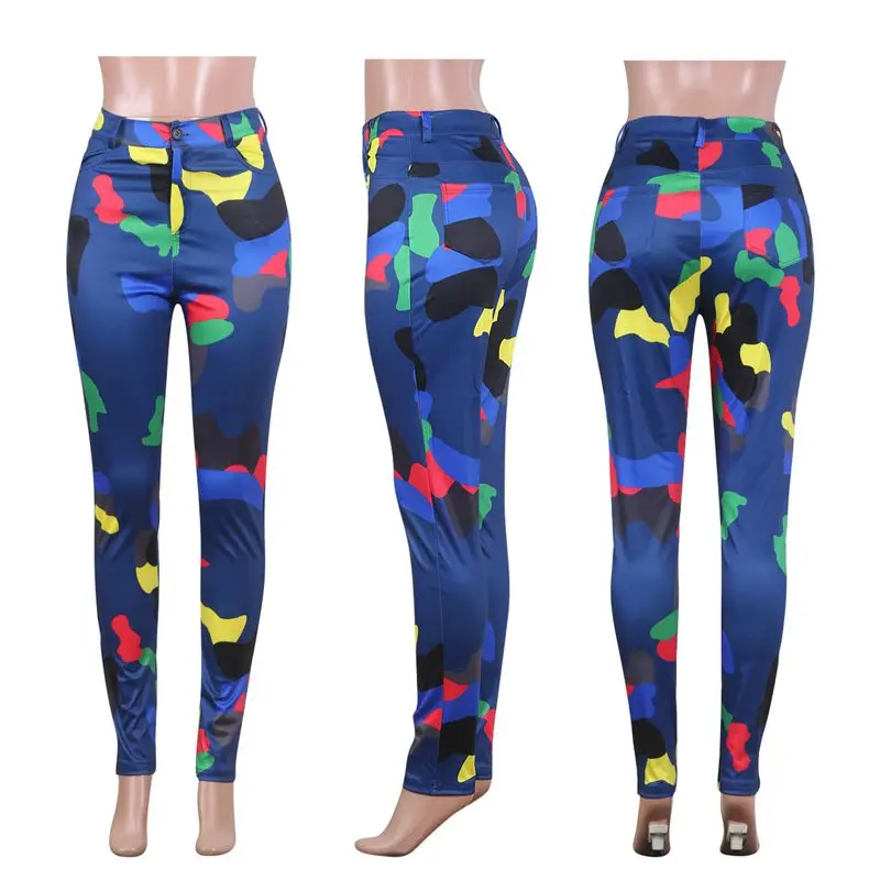 

ZKYZWX Sexy Camouflage High Waist Sweatpants Women Stretch Joggers Summer Fashion Leggings Hip Hop Trouser Bodycon Pencil Pants