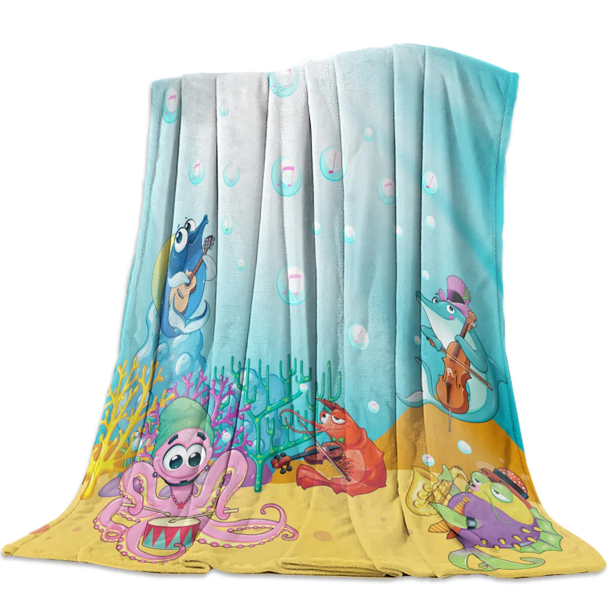 

Ocean Sea Animals Concert Throw Blanket Warm Microfiber Blanket Cartoon Blankets For Beds Home Decor