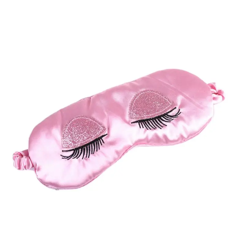 

Drop Ship Womens Imitation Silk Glitter Sequins Long Eyelash Embroidery Sleeping Eye Mask