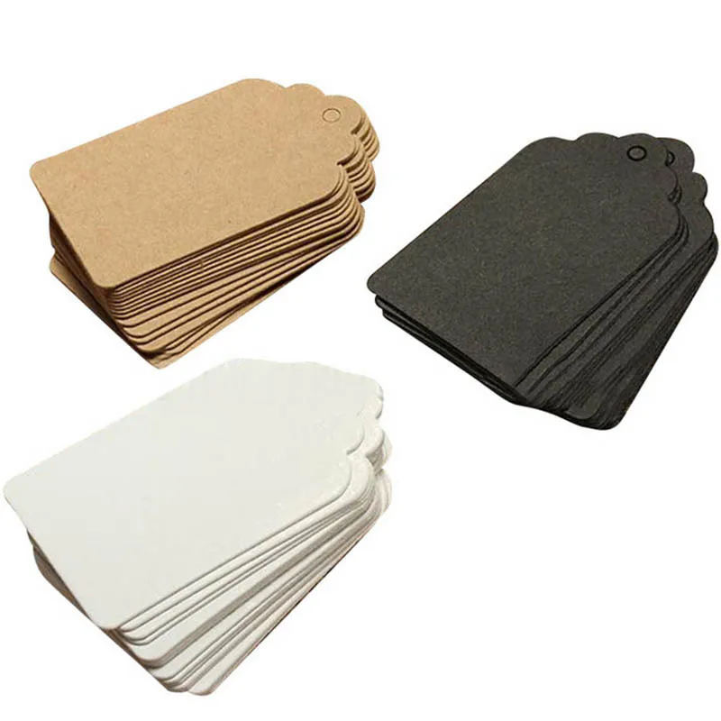 50 шт./лот 4x9 см крафт-бумага пустая бирка Прямоугольная Упаковка Висячие бирки