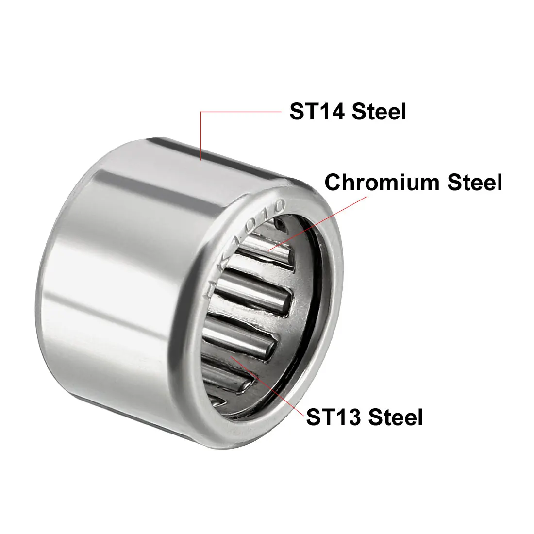 

uxcell Drawn Cup Needle Roller Bearings Open End HK Series Bearings 8mm-10mm Bore HK1010 (1Qty)