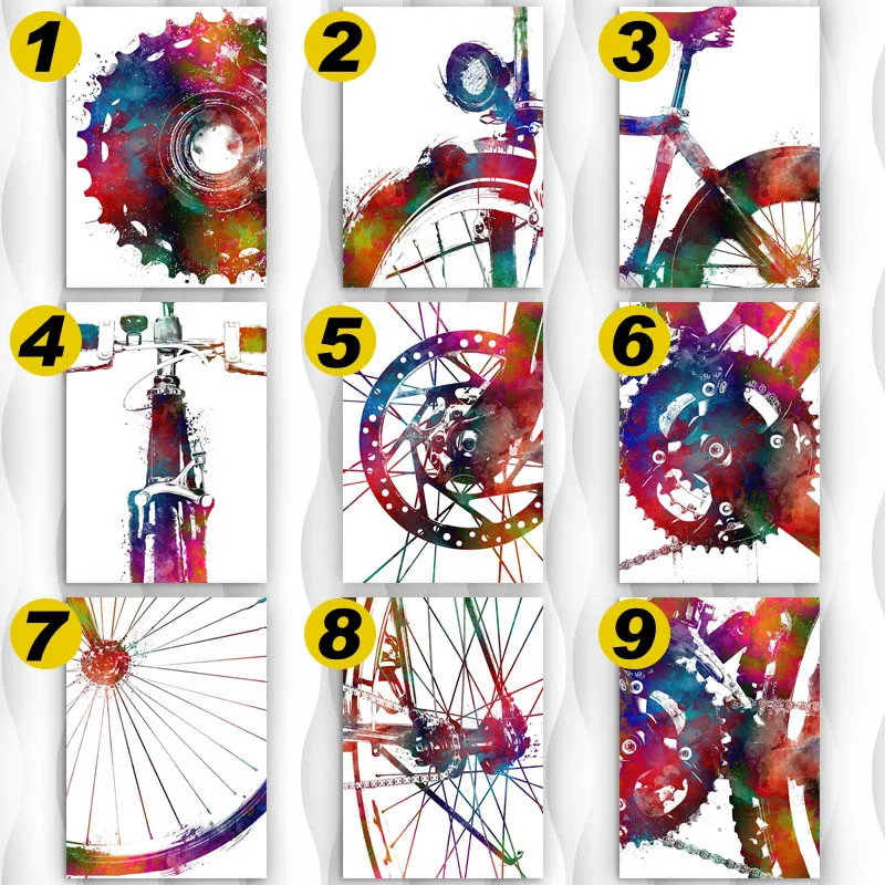 

Classic Watercolor Bicycle Structure Canvas Picture Printing Modern Wall Art Poster for Room/home Decor Modern Home