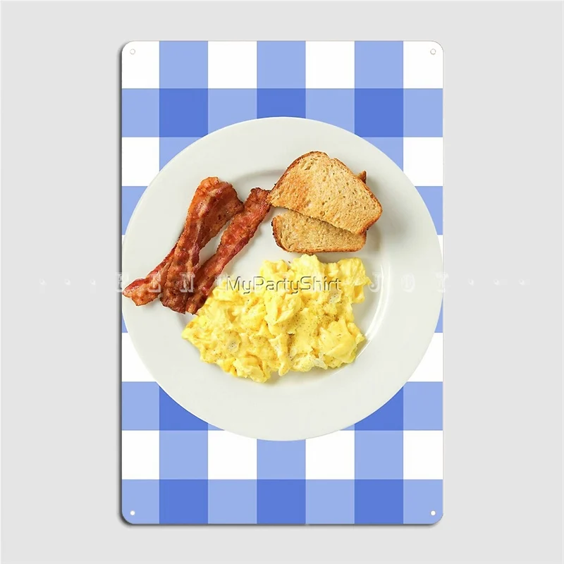 

Breakfast Ron Swanson Bacon Eggs And Toast Metal Sign Wall Cave Poster Garage Club Design Tin Sign Poster