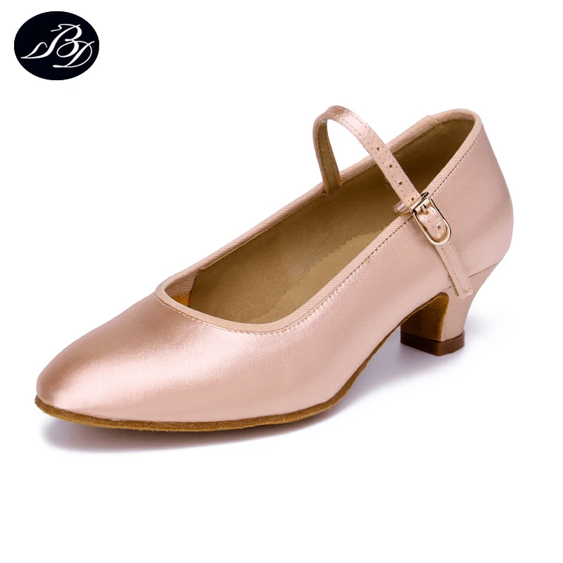 Стандартные женские туфли для танцев BD 501 свежий загар атласные бальных