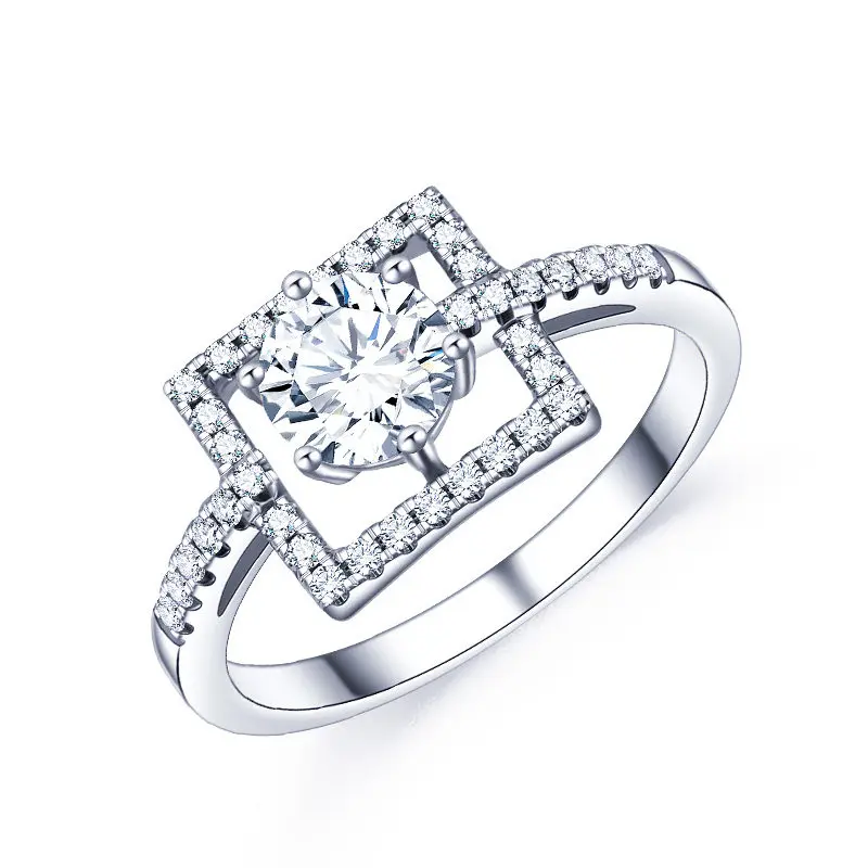 

Tianyu Gems 10k White Gold Rings 6mm Moissanite Diamonds Women Wedding Rings Round Heatrs and Arrows Gemsotne Fine Jewelry Gifts
