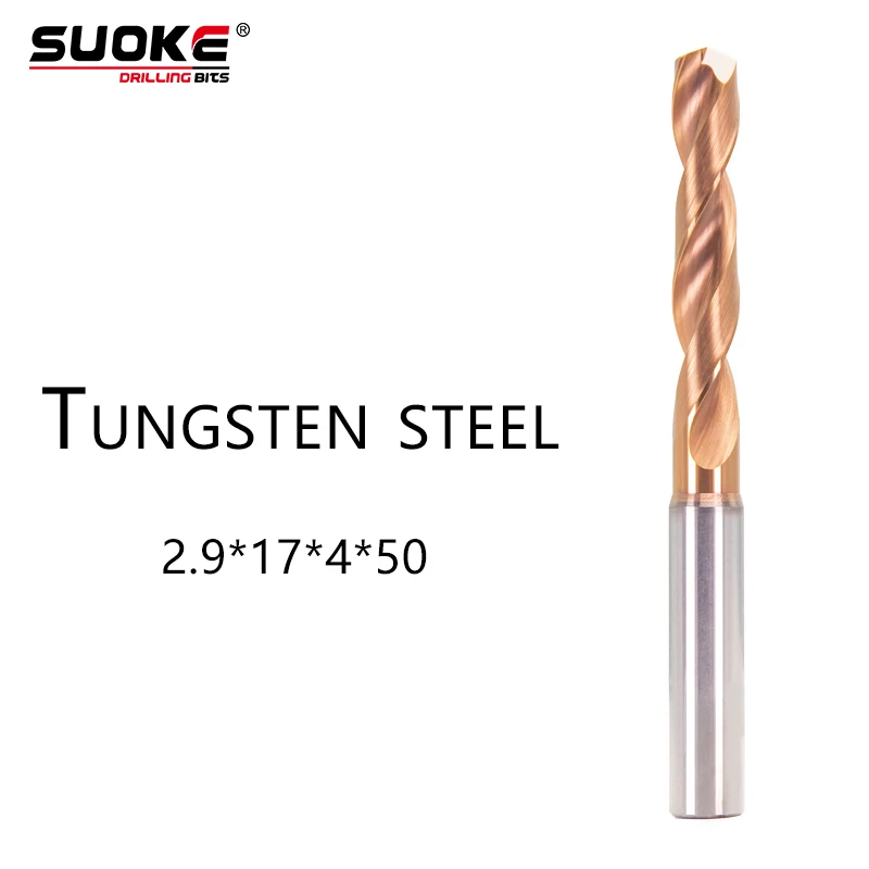 

SUOKE 5d 2.9x17x4x50mm 5D Carbide Twist Drill From China