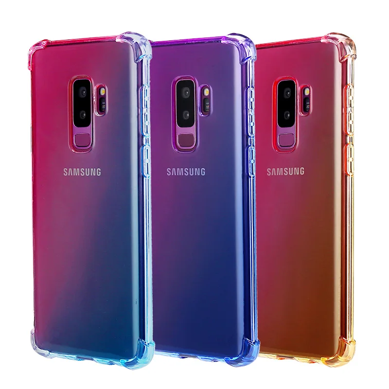 Прозрачный градиентный чехол для Samsung Galaxy S9 Plus + S10 lite S8 plus S7 edge Мягкий Силиконовый