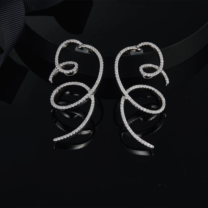 Горячая узел линии циркониевые серьги гвоздики в форме сплошной 925 пробы серебро