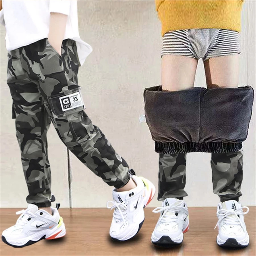 

2021 Boys Camouflage Joggers Casual warm Pants for Boys Kids Cotton Trousers Clothes Teenage Boys Joggers Clothing 3-14 Years