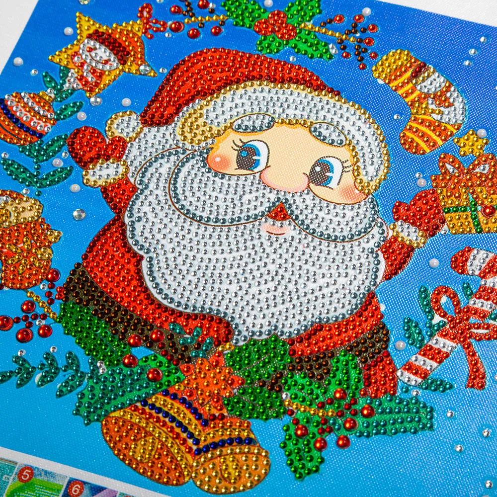 new year Diamond Painting Cross stich Santa Claus diamond embroidery full set Special-shaped part drill Canvas size 30x30cm images - 6