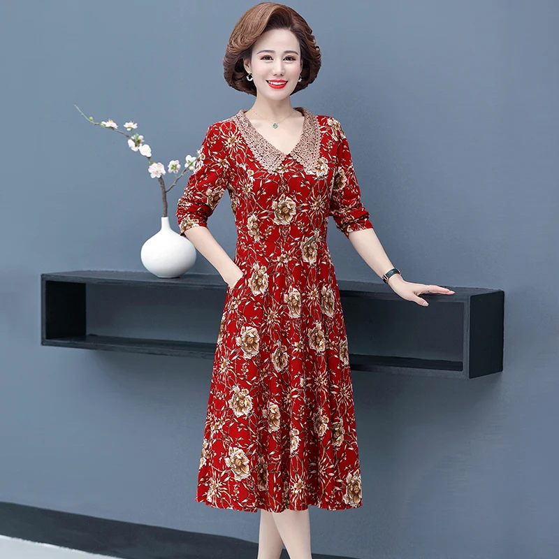 

Женское винтажное платье средней длины, элегантное облегающее платье с длинным рукавом и V-образным вырезом, модель 5XL на весну и осень, 2021