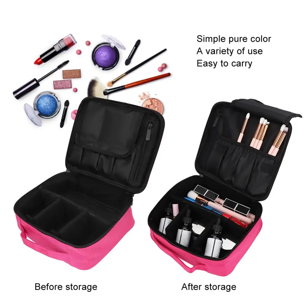 

Newest Waterproof Cosmetic Storage Box Lipstick Skin Care Product Nail Jewelry Beauty Scissor Wash Storage Bag Portable Rose Red